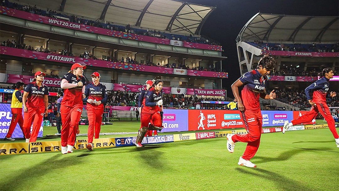 RCBTweets/X : RCB cricketers in action.