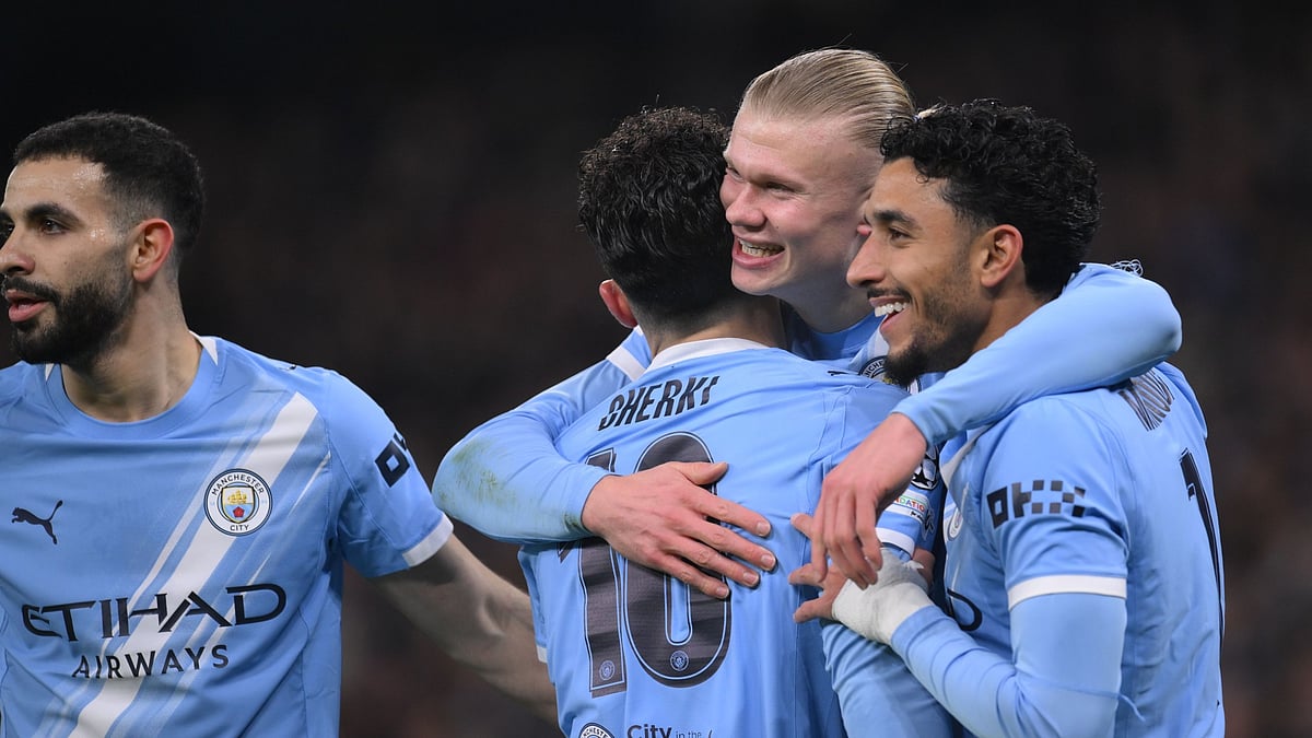 Opta : Manchester City's goalscorer Erling Haaland celebrates
