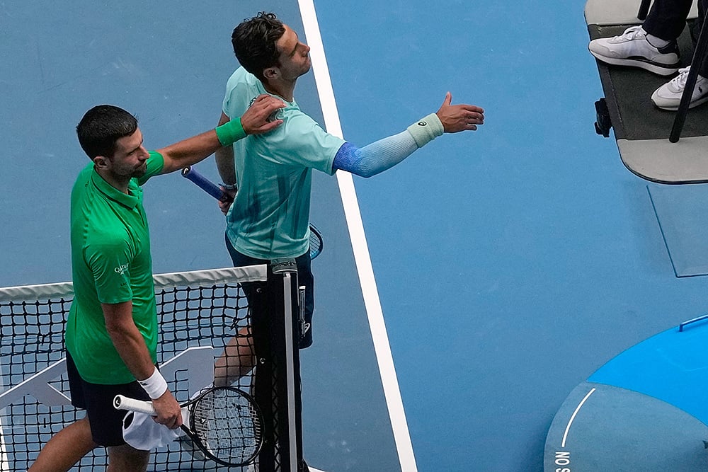 Novak Djokovic vs Lorenzo Musetti Australian Open tennis quarterfinal-