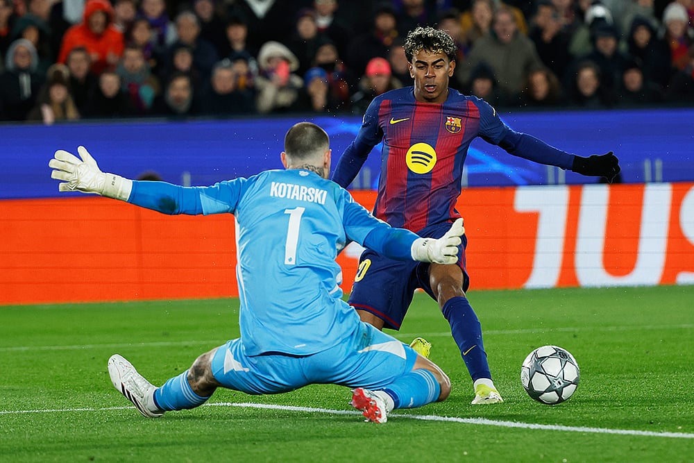 Barcelona vs Copenhagen Champions League Soccer-Lamine Yamal