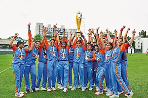 | Photo: Special Arrangement : Women in Blue: The Indian cricket team after winning the inaugural Women’s T20 World Cup for the Blind