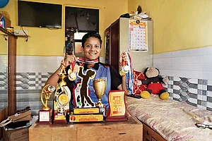 | Photo: Dinesh Parab : Onward March: Pratiskha Powar at home with her trophies