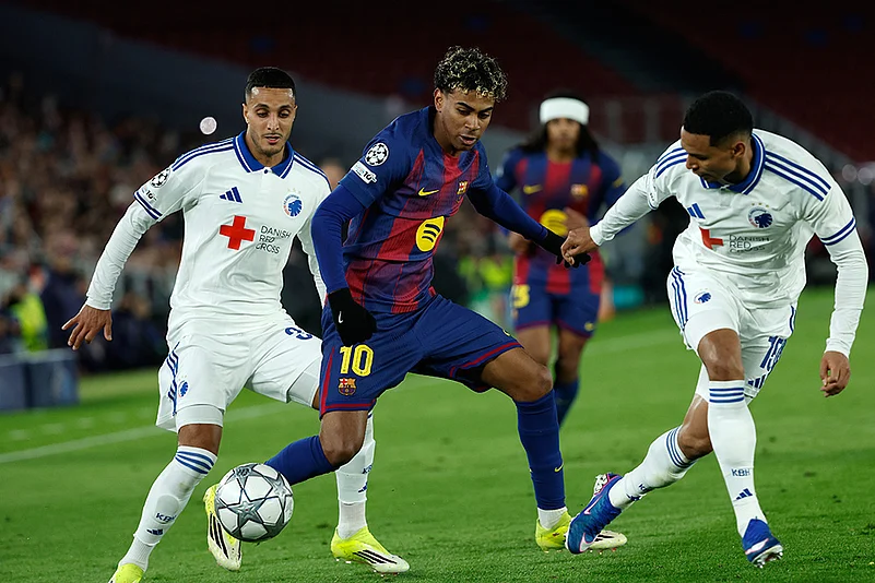 Barcelona vs Copenhagen Champions League Soccer-Lamine Yamal