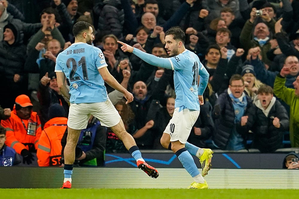 Manchester City vs Galatasaray Champions League Soccer-Rayan Cherki