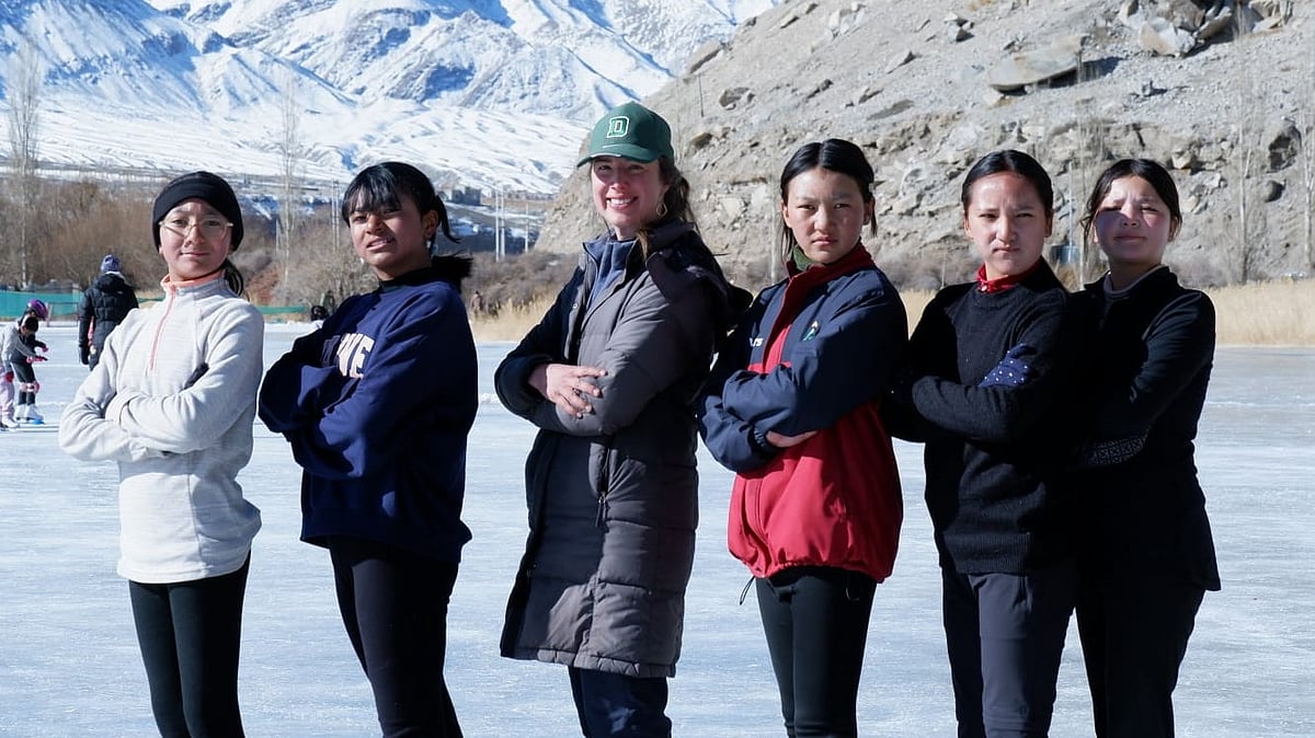 Special Arrangement : Stanzin Famo, Stanzin Khando B, Tenzin Kunzin, Stanzin Khando, and Chossal Angmo competed at the Khelo India Winter Games 2026 in figure skating under coach Natalie Falsgraf's guidance.