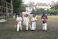 | Photo: Sandipan Chatterjee  : Little girls during a practice session at the Baghajatin Athletic Club