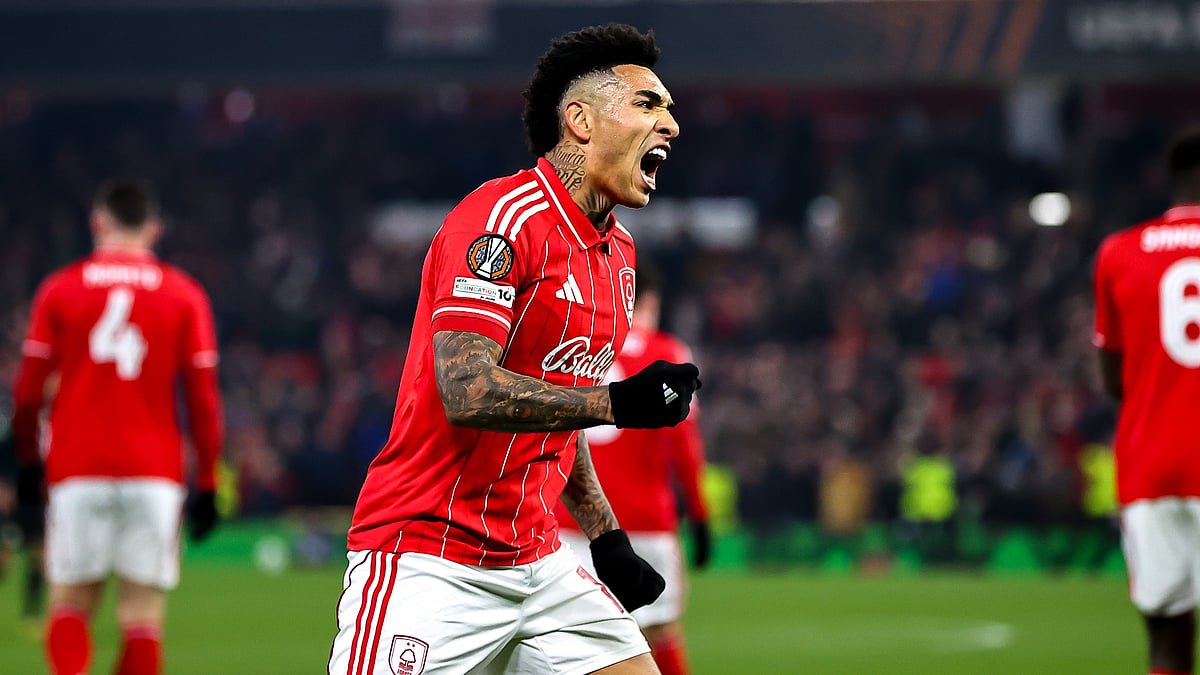 Igor Jesus celebrates after scoring his second goal against Ferencvaros