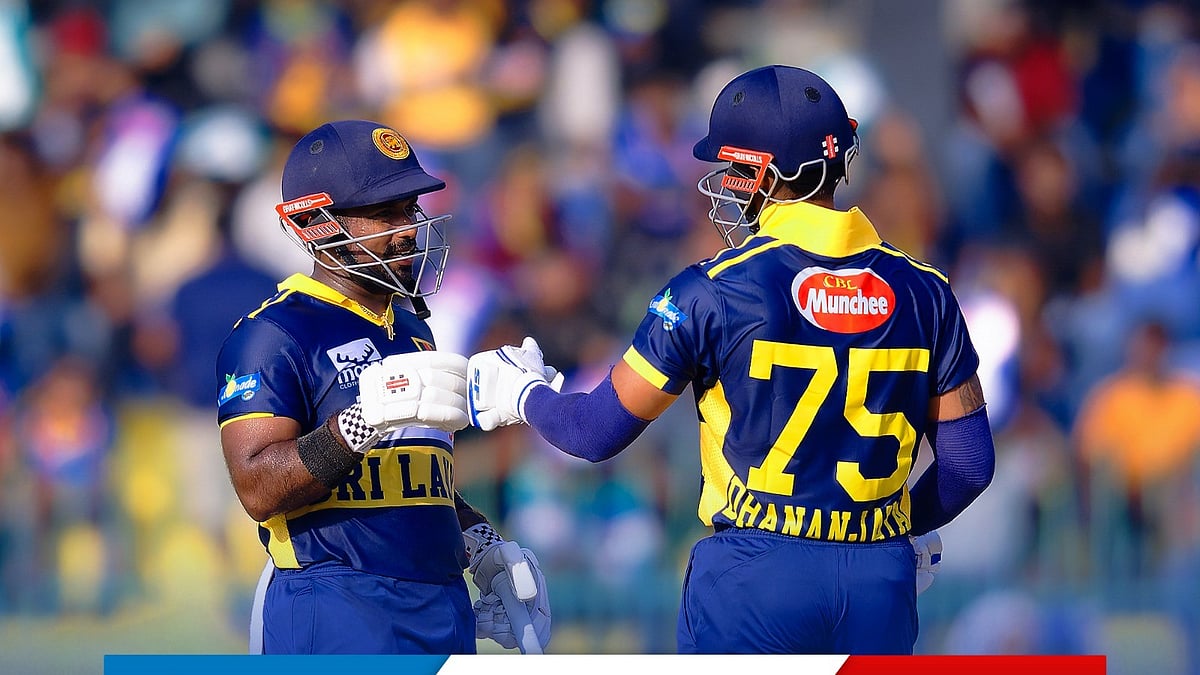 X/Sri Lanka Cricket : Sri Lanka during their 2026 ODI series against England at the Pallekele International Stadium on January 30, 2026.