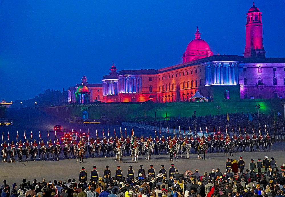 Beating Retreat ceremony - President’s Bodyguard and armed forces personnel