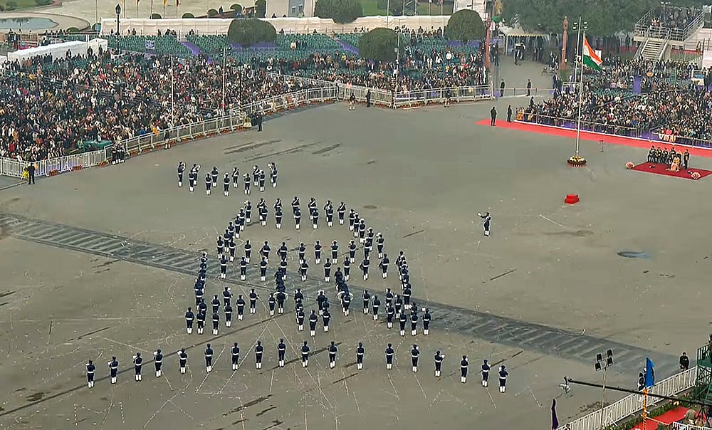 Gaganyaan formation during the Beating Retreat ceremony