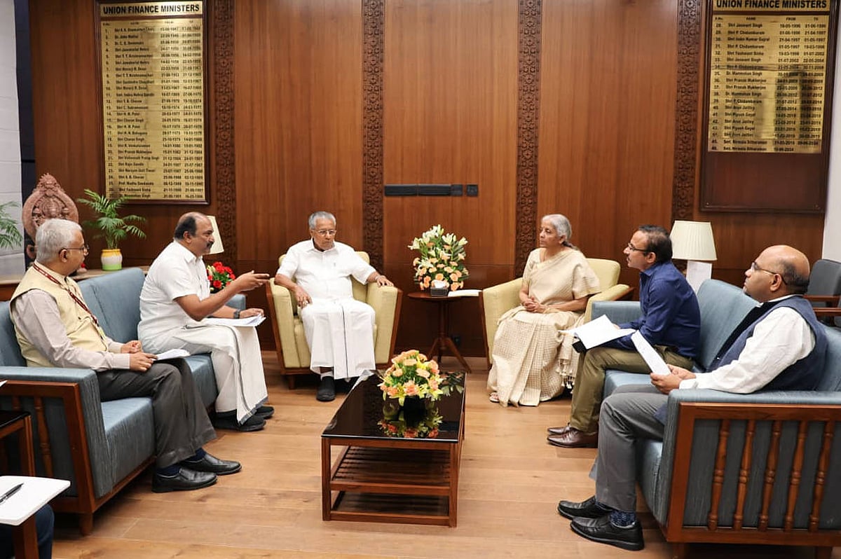 IMAGO : Kerala Chief Minister Pinarayi Vijayan calls on Union Minister of Finance Nirmala Sitharaman, in New Delhi.  State–Union financial relations have always been politically fraught, rooted in a long-standing resistance to the Union government’s centralising tendencies.
