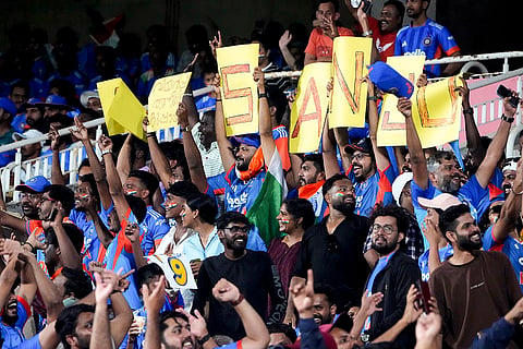 Crowd screams before the fifth and final T20 International cricket match between India and New Zealand, at the Greenfield International Stadium, in Thiruvananthapuram, Kerala.