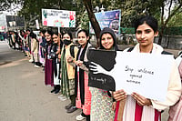 Pink Law: Reimagining Legal Neutrality Through Gender Justice IMAGO / ANI News : Dec 10. 2025: Teachers and students of Patna Women's College form a human chain to mark Human Rights Day.