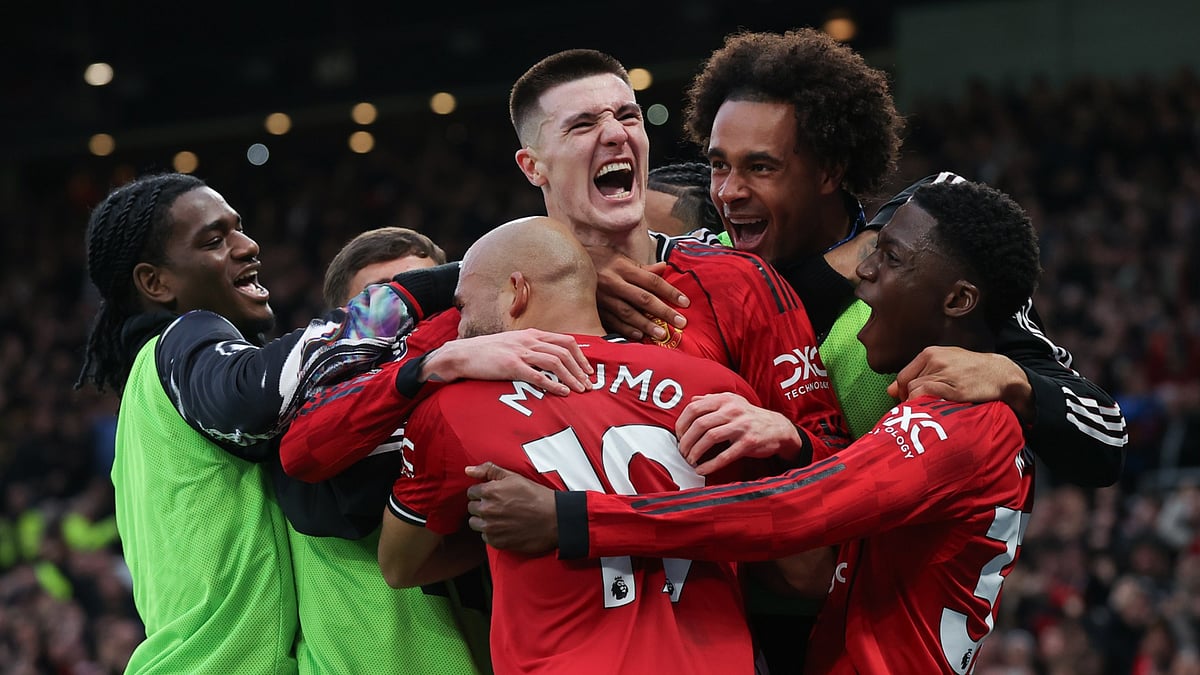 Benjamin Sesko celebrates his winner