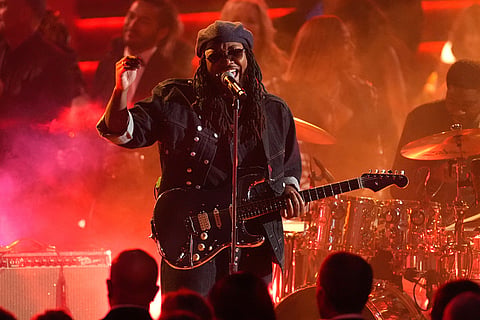 Leon Thomas performs "Mutt" during the 68th annual Grammy Awards in Los Angeles. 
