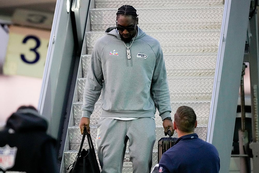 NFL footballs Super Bowl LX- New England Patriots vs Seattle ‌Seahawks-Demarcus Lawrence