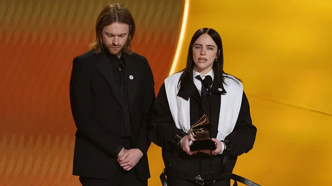Billie Eilish accepts the award for Song of the Year for “Wildflower”