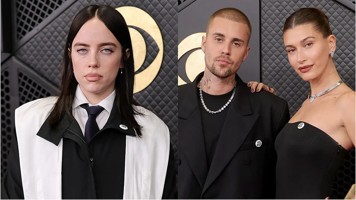 Instagram  : Billie Eilish, Justin, and Hailey Bieber