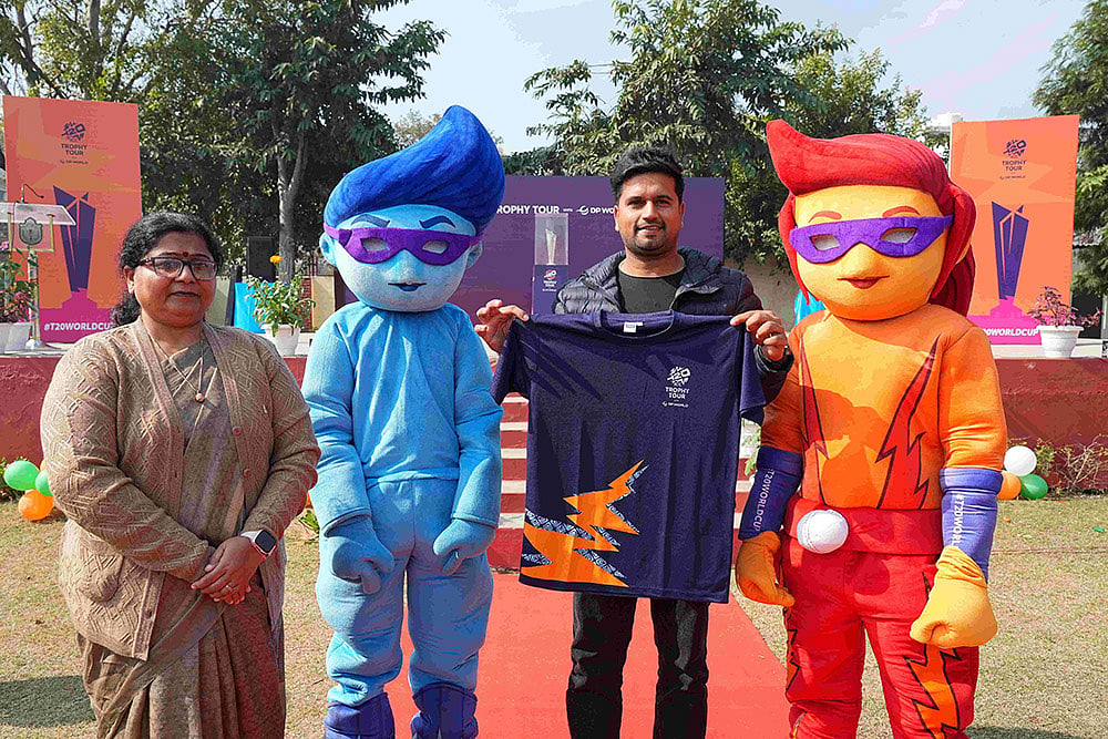 ICC Mens T20 World Cup 2026 trophys visit at the Delhi Public School, Aligarh