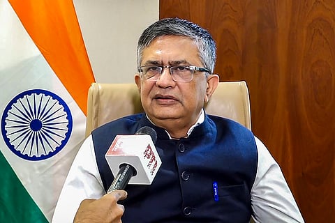 Ashish Chauhan, Managing Director and CEO of the National Stock Exchange, speaks on the India-US Trade Deal, in New Delhi. US President Donald Trump has said that India and the US have agreed on a trade deal under which Washington will bring down the reciprocal tariff on Indian goods to 18 per cent from the current 25 per cent. 