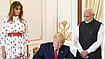 shutterstocK : US President Donald Trump, First Lady Melania Trump and Indian Prime Minister Narendra Modi |