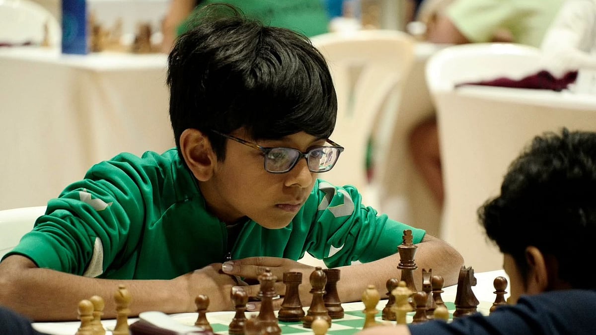 X/Royal Global University : File photo of Viraj Sarawgi in action at Kings Bangkok International FIDE Rating chess tournament.