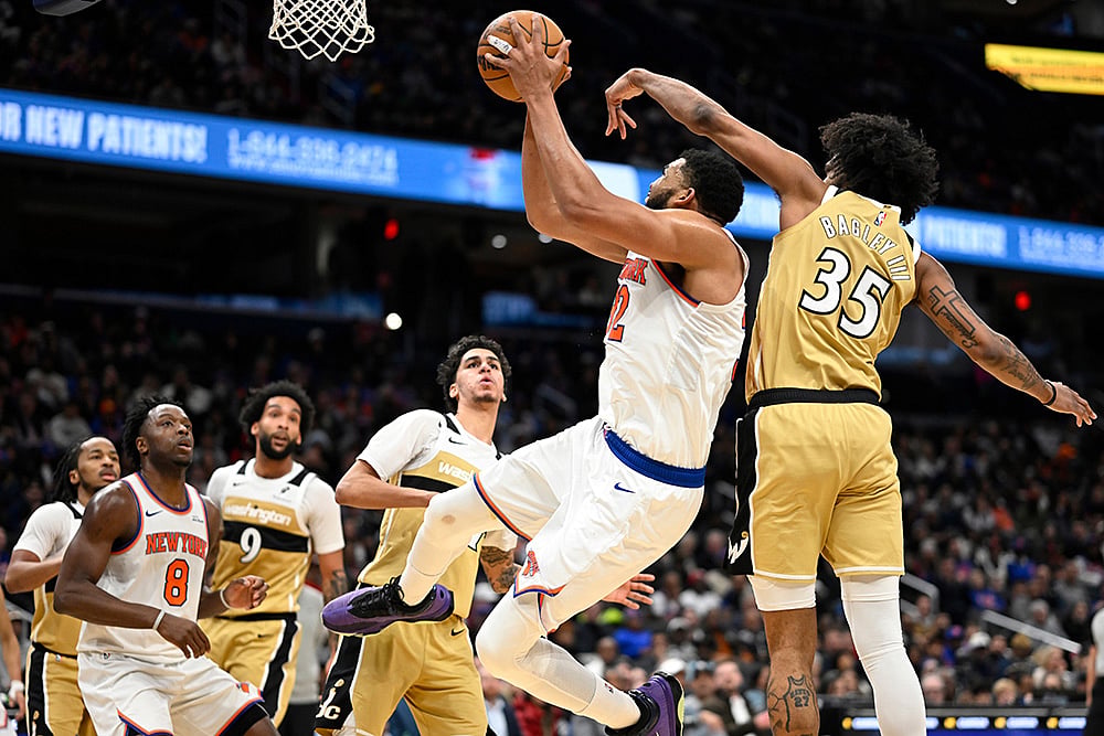 Washington Wizards vs New York Knicks NBA basketball game-Karl-Anthony Towns