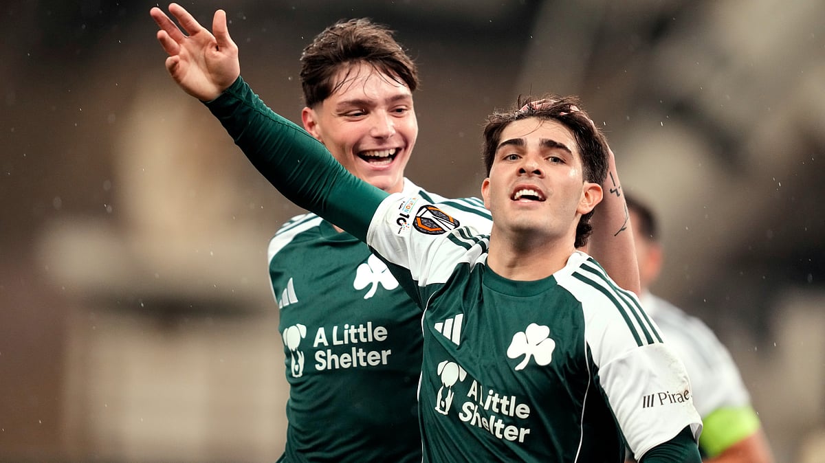 | Photo: AP/Petros Giannakouris : Panathinaikos' Vicente Taborda celebrates after he scored his side's first goal during an Europa League soccer match between Panathinaikos and Roma, in Athens, Greece, Thursday, Jan. 29, 2026. 