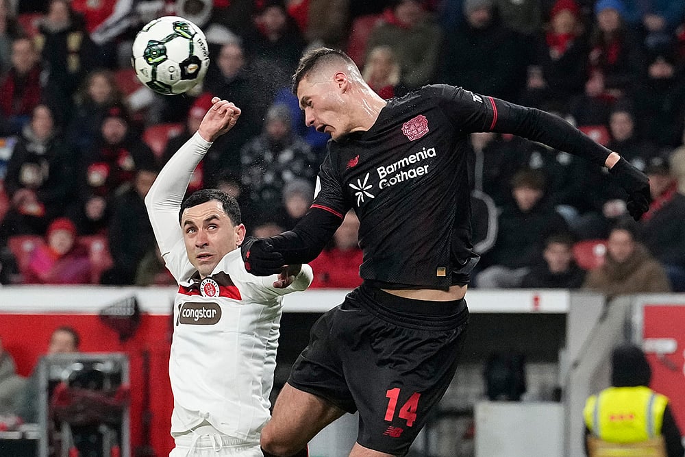 Bayer Leverkusen vs St Pauli dfb pokal quarter-final match-Manolis Saliakas