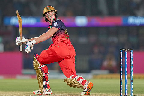 Royal Challengers Bengaluru's Grace Harris plays a shot during the Women's Premier League (WPL) 2026 final T20 cricket match between Delhi Capitals and Royal Challengers Bengaluru, at Baroda Cricket Association Stadium, Kotambi in Vadodara, Gujarat.