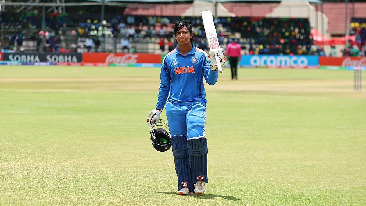 | Photo: X/BCCI : India U19's Vaibhav Sooryavanshi celebrates during the ICC Under-19 Cricket World Cup final against England U19 on February 6, 2026.