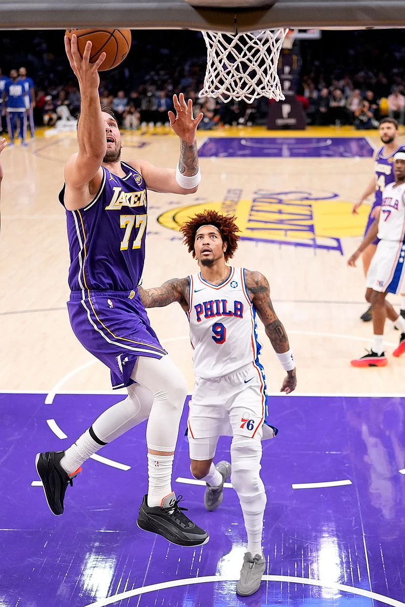 LA Lakers vs Philadelphia 76ers NBA basketball game-Luka Doncic