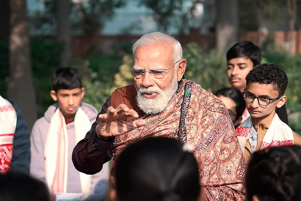 PM Modi interacts with students in Delhi