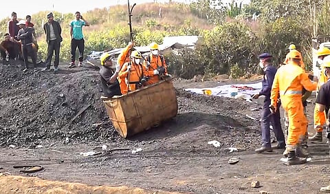 Search and rescue operation underway after at least 18 miners were killed and several others were feared trapped following an explosion in an illegal coal mining site, in East Jaintia Hills district, Meghalaya.