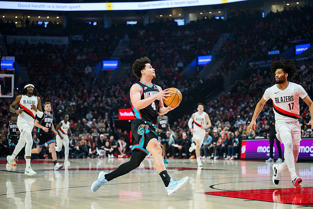 Portland Trail Blazers vs Memphis Grizzlies NBA basketball game-Walter Clayton Jr