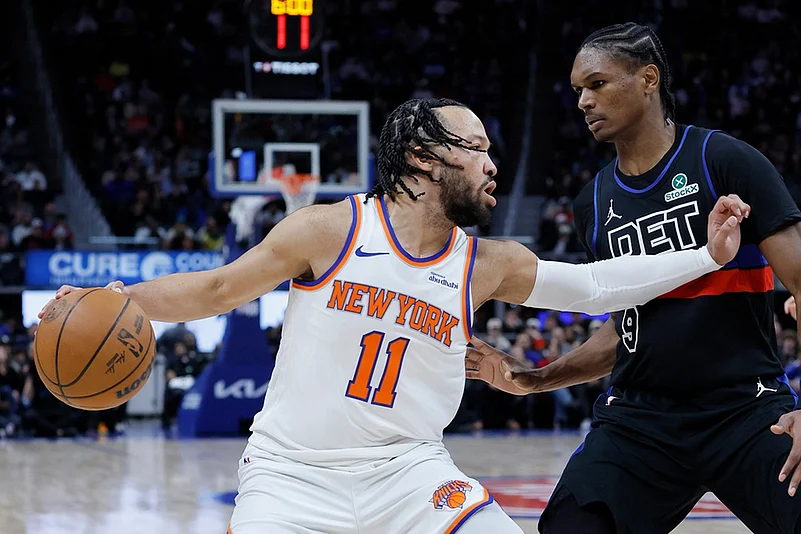 Detroit Pistons vs New York Knicks NBA basketball game-Jalen Brunson