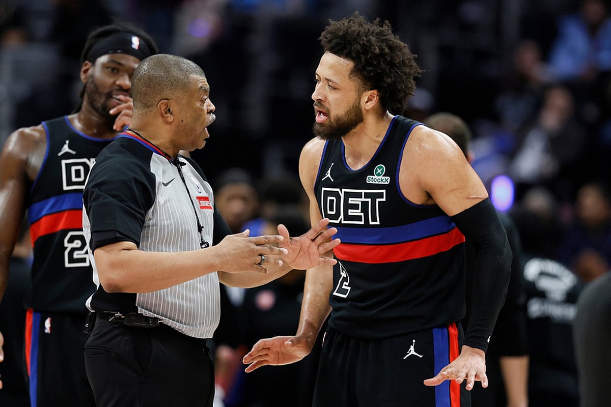 Detroit Pistons vs New York Knicks NBA basketball game-Cade Cunningham