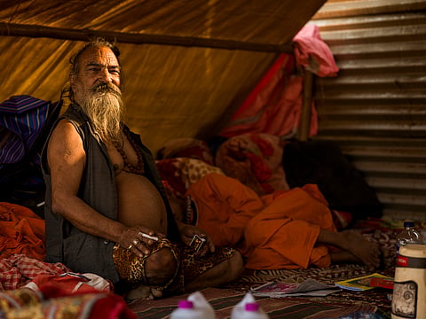 One of the Naga Sadhus at Mahakumbh