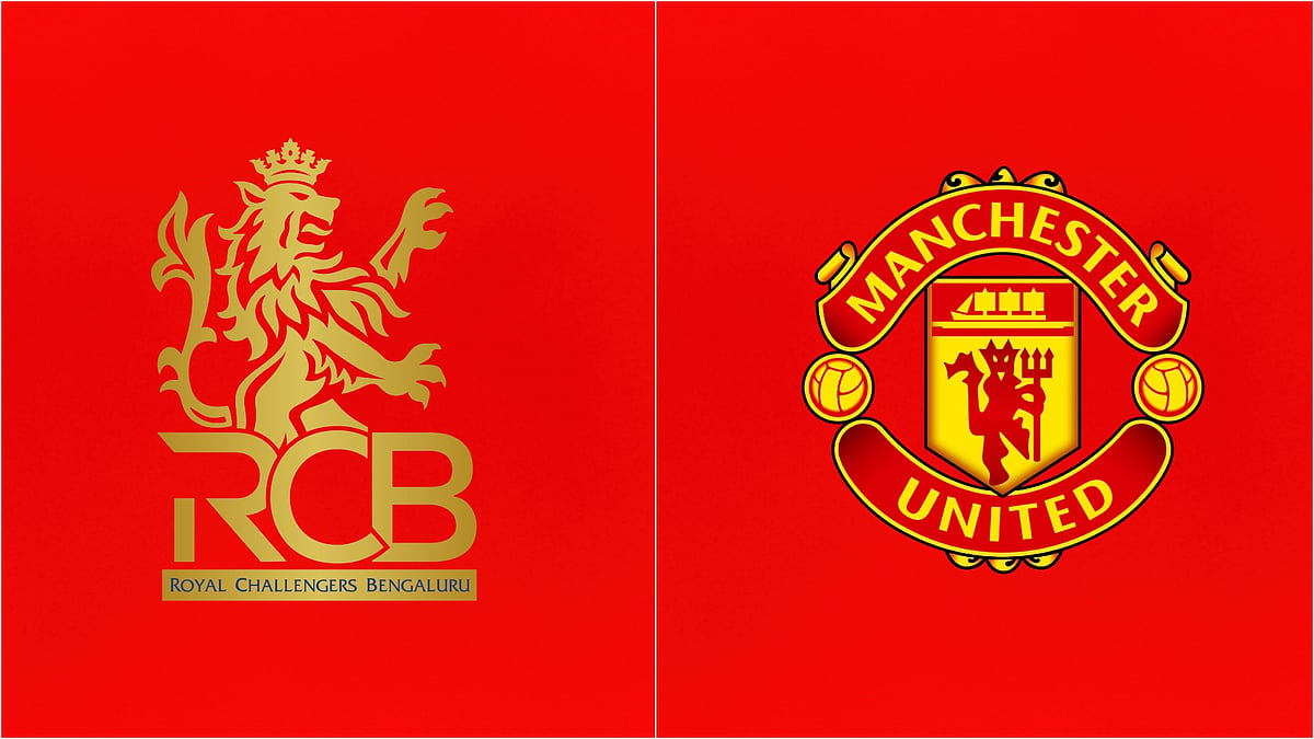 | Photo: Wikimedia Commons/Freepik : Logos of Royal Challengers Bengaluru and Manchester United.