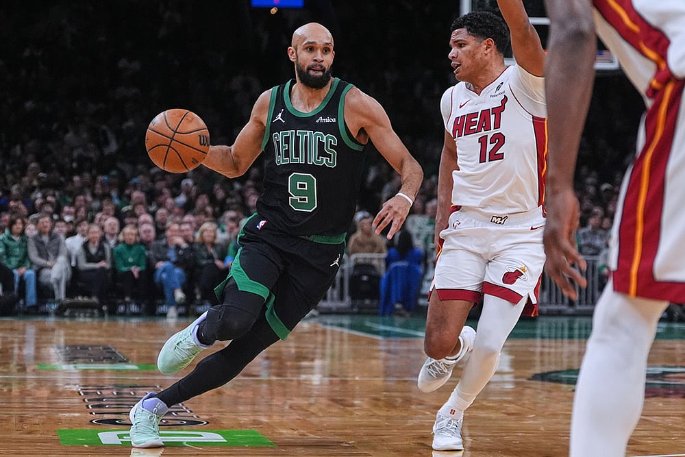 Boston Celtics vs Miami Heat NBA basketball game-Derrick White