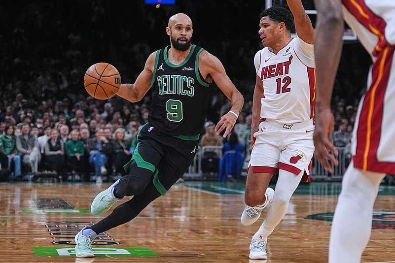 Boston Celtics vs Miami Heat NBA basketball game-Derrick White