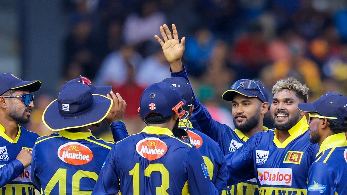 OfficialSLC/X : Sri Lanka cricketers celebrating during T20I series against England. 