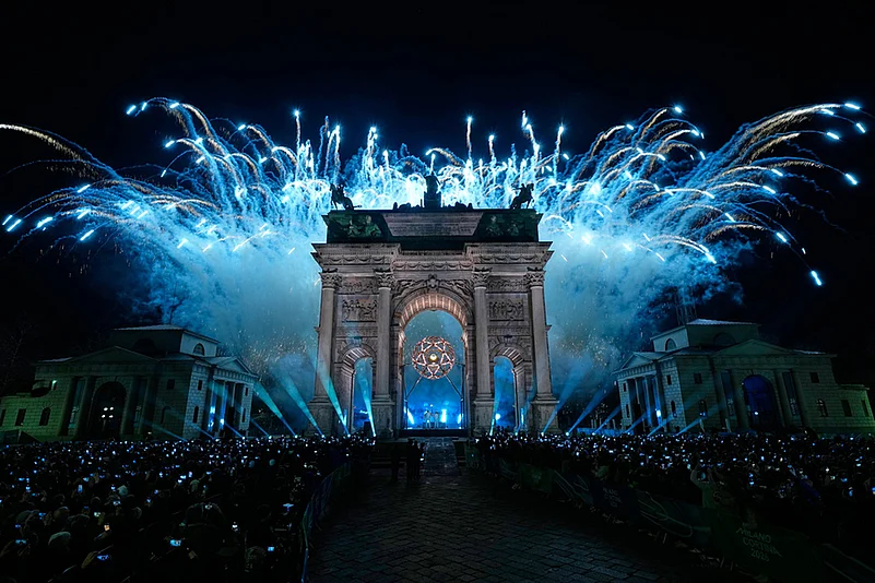 Milan Cortina Olympics Opening Ceremony photos-skier Deborah Compagnoni