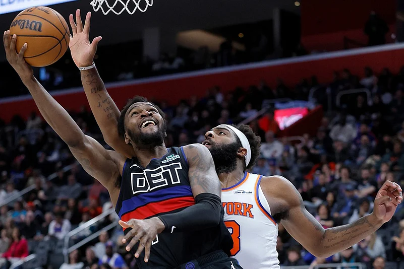 Detroit Pistons vs New York Knicks NBA basketball game-Paul Reed