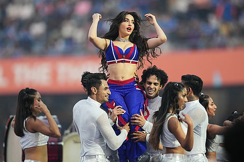 Nora Fatehi performs during the opening ceremony before the T20 World Cup cricket match between India and the United States in Mumbai.