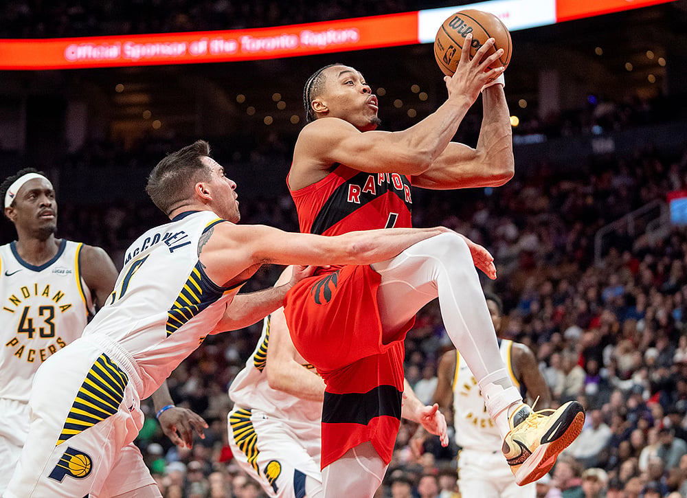 Toronto Raptors vs Indiana Pacers nba basketball game-Scottie Barnes