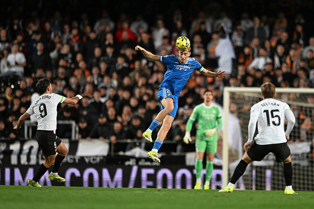 Valencia vs Real Madrid Spanish la liga soccer match-Dean Huijsen