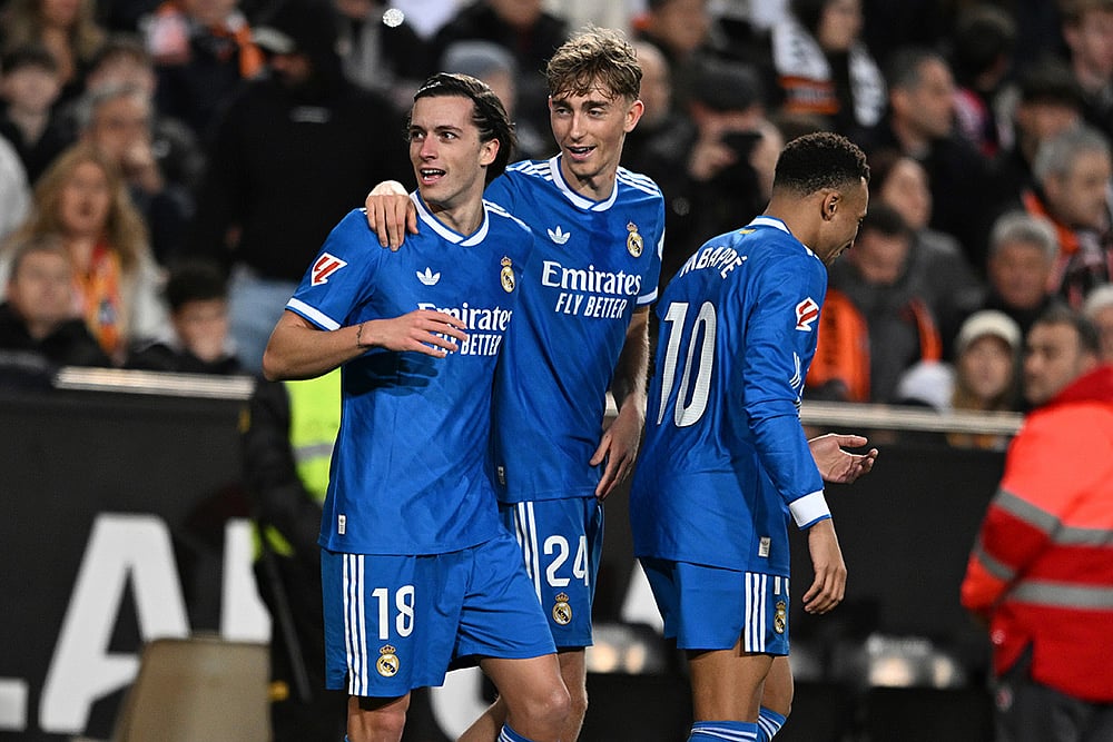 Valencia vs Real Madrid Spanish la liga soccer match-Alvaro Carreras