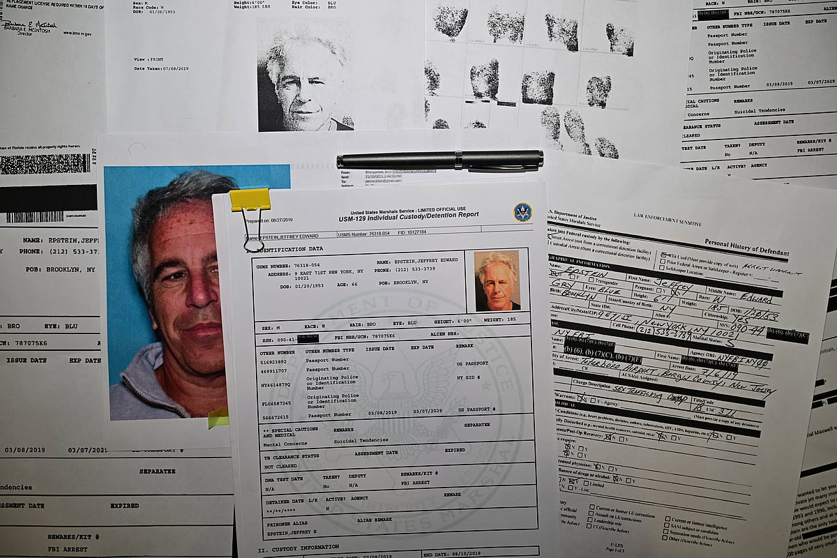 Released documents from disgraced late financier and sex offender Jeffrey Epstein, referencing court cases against him, are seen in the handouts released by the U.S. Justice Department.  - IMAGO / SOPA Images