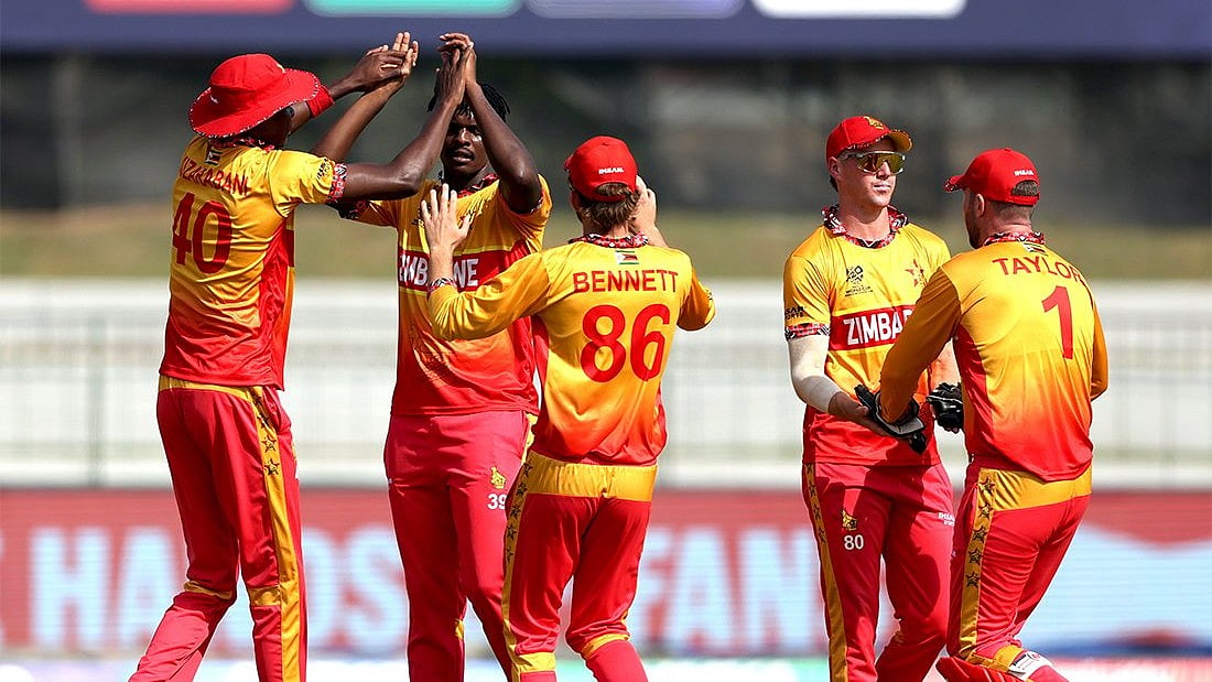 X/Zimbabwe Cricket : Zimbabwe beat Oman by 8 wickets in the match 10 of the ICC T20 World Cup on February 9, 2026.